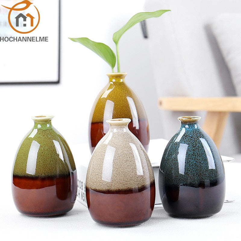Modern Flower Vases For Homes Accessories Ceramic Craft Ornaments Green Plant