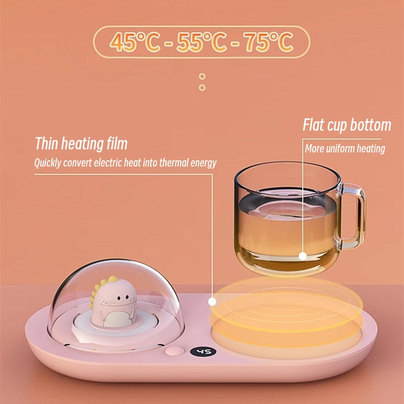 Portable Cup Warmer 3 Gear Coffee Mug Heating Coaster