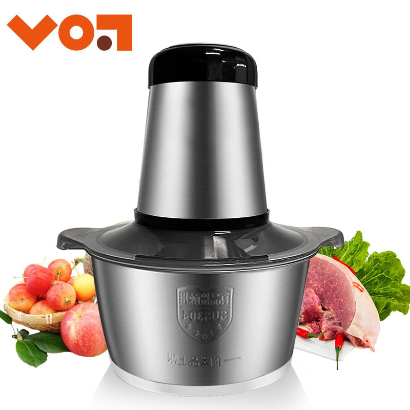 VOA 2 Speeds Electric Chopper Stainless Steel Meat Grinder